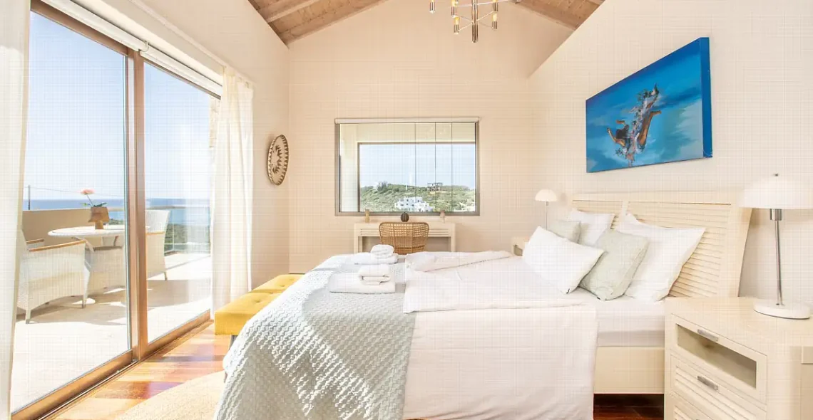 holiday villa bedroom in Chania Crete