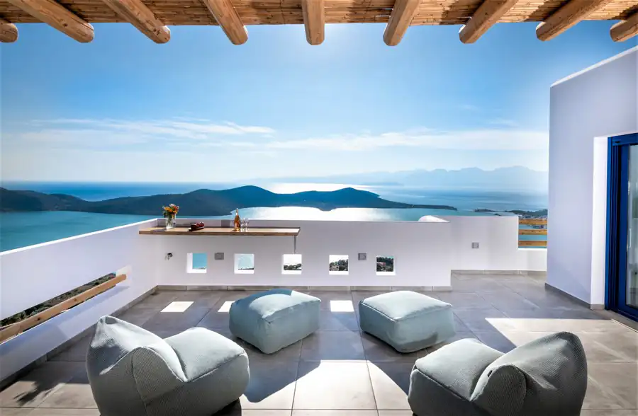 book a holiday villa in elounda with sea view